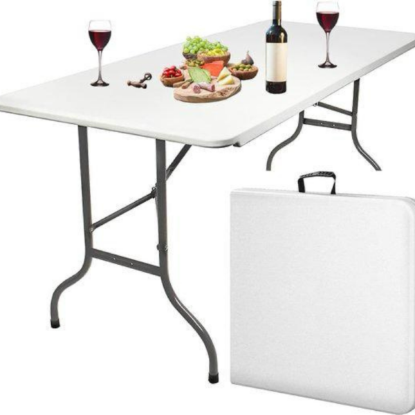 Table Pliante Rectangulaire 180 cm – Robuste et Facile à Ranger