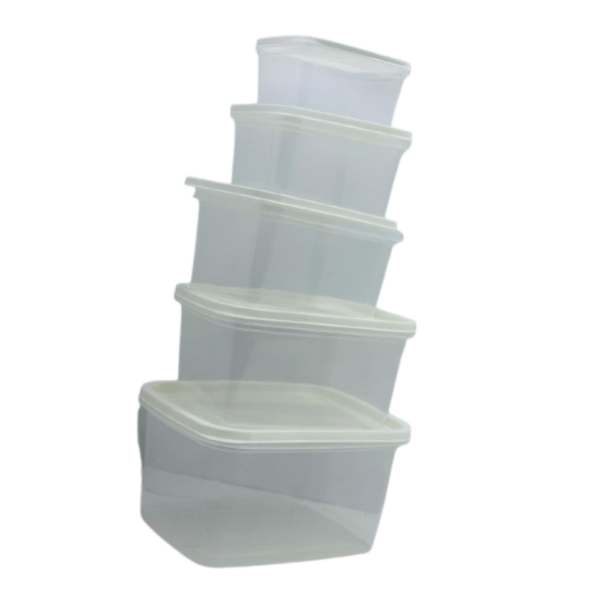 Boîtes de rangement en plastique - Lot de 5